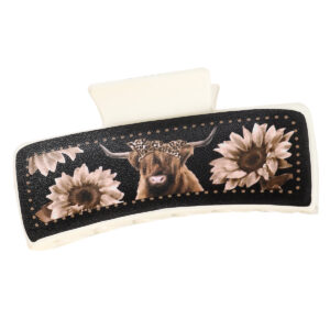 10-5 square PU leather yak chrysanthemum black skin milky white