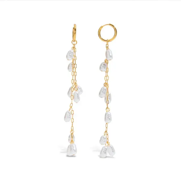 PVD Coated Real Gold Plated 18K Gold Geometric 304 Stainless Steel Acrylic Elegant French Style Waterproof Non Tarnish Drop Earrings