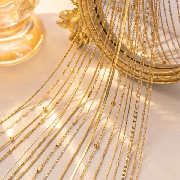 Wholesale Fashionable Titanium Steel Basic Chain Necklace Women's Simple Luxury Stainless Steel Chain Accessory Set Collection