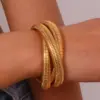 Wholesale 304 Stainless Steel Solid Color PVD Coated Stone-Free 18K Real Gold Plated Basic Simple Style Classic Style Waterproof Non Tarnish Plating Bangle