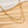 Wholesale Double-Layer Choker Titanium Steel Necklace Three-Layer Blade Chain Snake Bones Chain Stainless Steel Jewelry Summer Non-Fading Female
