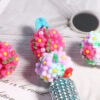Wholesale Fresh and cute floral DIY keychain jewelry with straight beads.