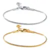 201 Stainless Steel Solid Color PVD Coated 18K Gold Plated Real Gold Plated IG Style Simple Style Waterproof Non Tarnish Plating Gold Sier Bracelets