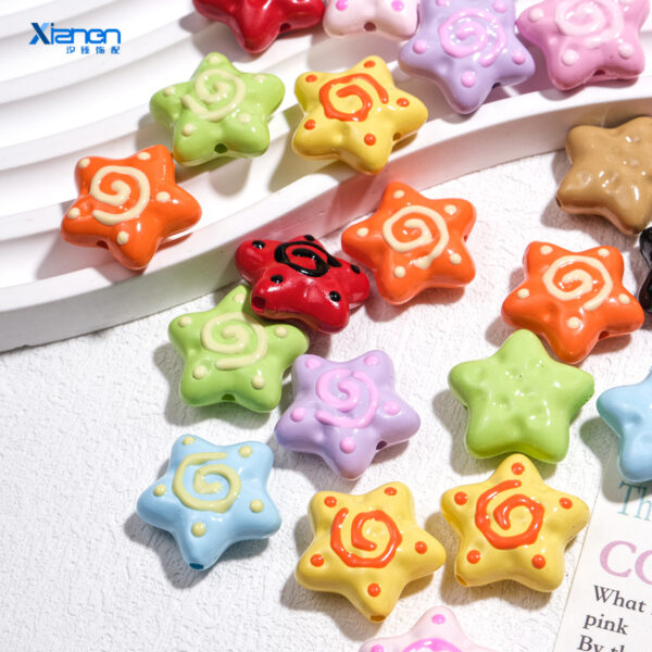 Wholesale Cartoon starfish perforated beads