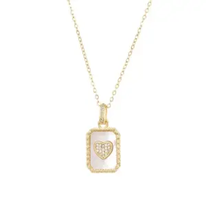 X4570-square Shell Necklace