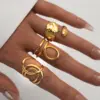 Wholesale Ion Plating (IP) Real Gold Plated 18K Gold Geometric 304 Stainless Steel IG Style Casual Simple Style Waterproof Non Tarnish Open Rings