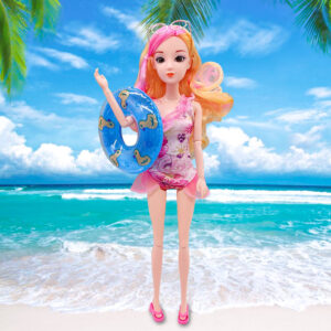 12 joint body + Pink yellow baby head + swimsuit send random color swimming ring a send shoes