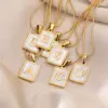 Stainless Steel 18K Gold Plated Casual Commute Plating Inlay Letter Shell Pendant Necklace