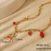Wholesale Jewelry Cute Sweet Cherry Strawberry 304 Stainless Steel 18K Gold Plated Epoxy Plating Bracelets Earrings Necklace