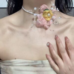 Pearl flower necklace x4945