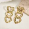 Wholesale Vacuum Plated Gold 201 Stainless Steel Round Wing Heart Flower Earrings Fashionable Elegant Casual Versatile All Seasons
