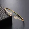 Fashion Square Water oplets Copper Inlay Zircon Bangle 1 Piece