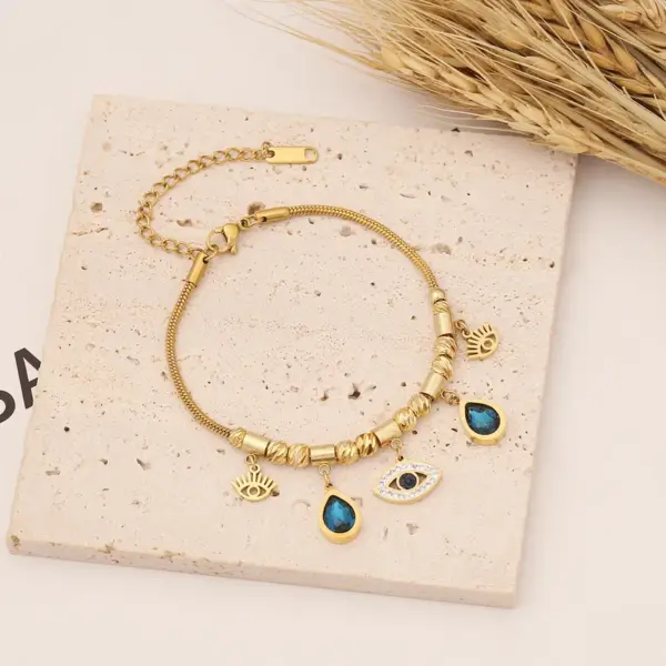 PVD Coated 18K Gold Real Gold Plated Eye Stainless Steel Fashion Waterproof Non Tarnish 304 Stainless Steel Necklace