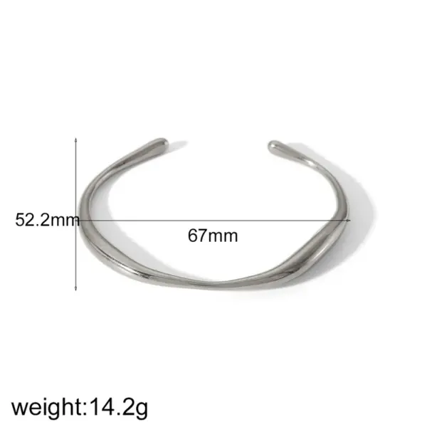 PVD Coated Real Gold Plated 18K Gold Solid Color 304 Stainless Steel Casual Classic Style Waterproof Non Tarnish 304 Stainless Steel Bangle