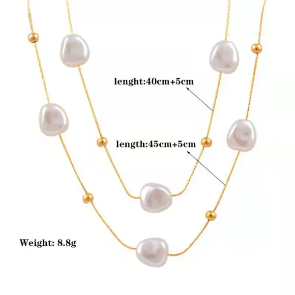 Wholesale PVD Coated Real Gold Plated 18K Gold Geometric 304 Stainless Steel Plastic Elegant Simple Style Waterproof Non Tarnish 304 Stainless Steel Necklace