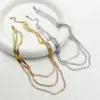 Wholesale PVD Coated Real Gold Plated 14K Gold Rose Gold Plated Solid Color 304 Stainless Steel Casual Vacation Classic Style Waterproof Non Tarnish 304 Stainless Steel Layered Necklaces