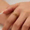Wholesale PVD Coated Real Gold Plated 18K Gold Geometric Solid Color 201 Stainless Steel Simple Style Waterproof Non Tarnish Open Rings
