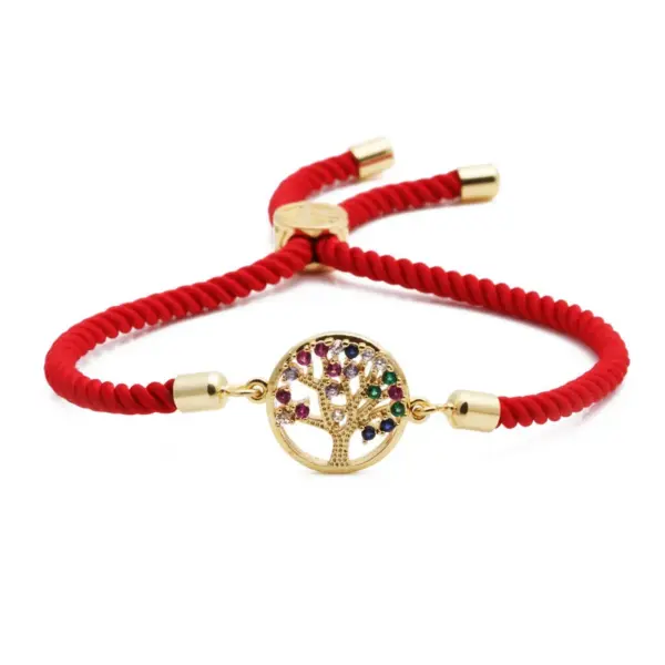 Fashion Jewelry Copper Micro-set Zirconium Life Tree Adjustable Bracelet Wholesale Nihaojewelry