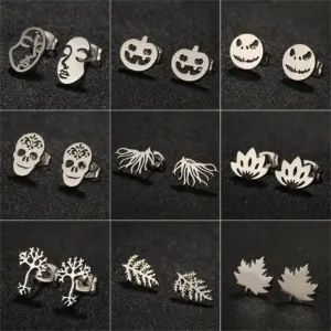 PVD Coated Real Gold Plated Leaf Heart Shape Stainless Steel Waterproof Non Tarnish Ear Studs