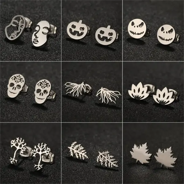PVD Coated Real Gold Plated Leaf Heart Shape Stainless Steel Waterproof Non Tarnish Ear Studs