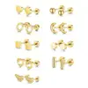 Wholesale 1 Pair Simple Style Moon Heart Shape Plating 304 Stainless Steel 18K Gold Plated Ear Studs