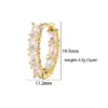 Wholesale 1 Pair Elegant Luxurious Shiny V Shape Plating Hollow Out Inlay Copper Zircon 18k Gold Plated Earrings