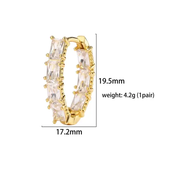 Wholesale 1 Pair Elegant Luxurious Shiny V Shape Plating Hollow Out Inlay Copper Zircon 18k Gold Plated Earrings