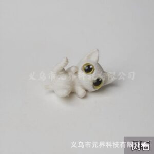 White cat - lying down and looking up