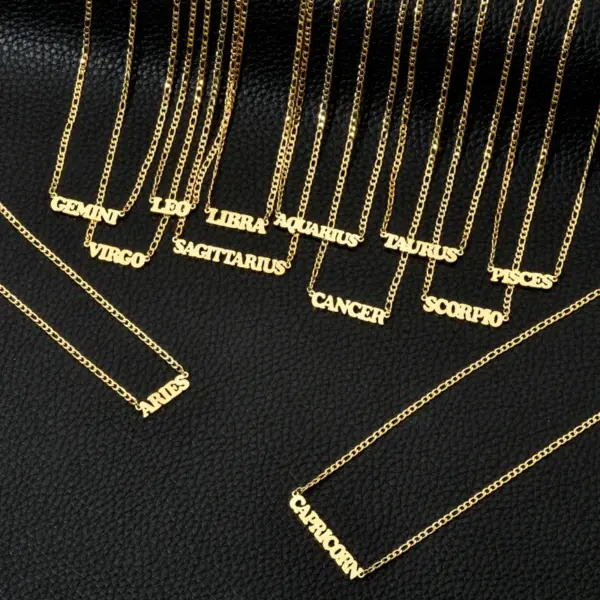 Wholesale Jewelry Simple Style Constellation 304 Stainless Steel 18K Gold Plated Plating Pendant Necklace
