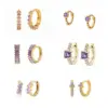 Wholesale Fashion Geometric Diamond Copper Artificial Gemstones Earrings