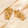 Wholesale Vintage Style Flower Flowers 304 Stainless Steel Ear Studs