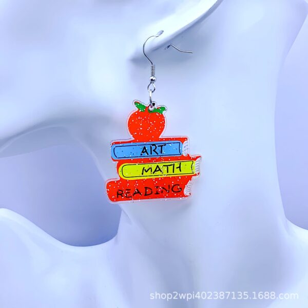 Wholesale Acrylic glitter campus wind graduation season fashion earrings accessories DIY earrings key chain pendant jewelry materials