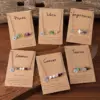 Wholesale New Arrival Twelve Constellation Natural Stone Combination Necklace Irregular Stone Pendant Good Luck Clavicle Chain Neck Chain