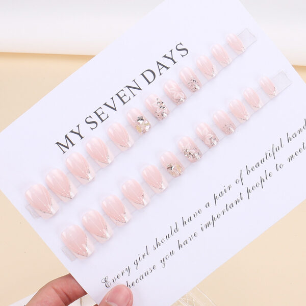 Wholesale French wearing nail geometric glitter nail art gradient nail art patch cross-border fake nails wholesale false nails