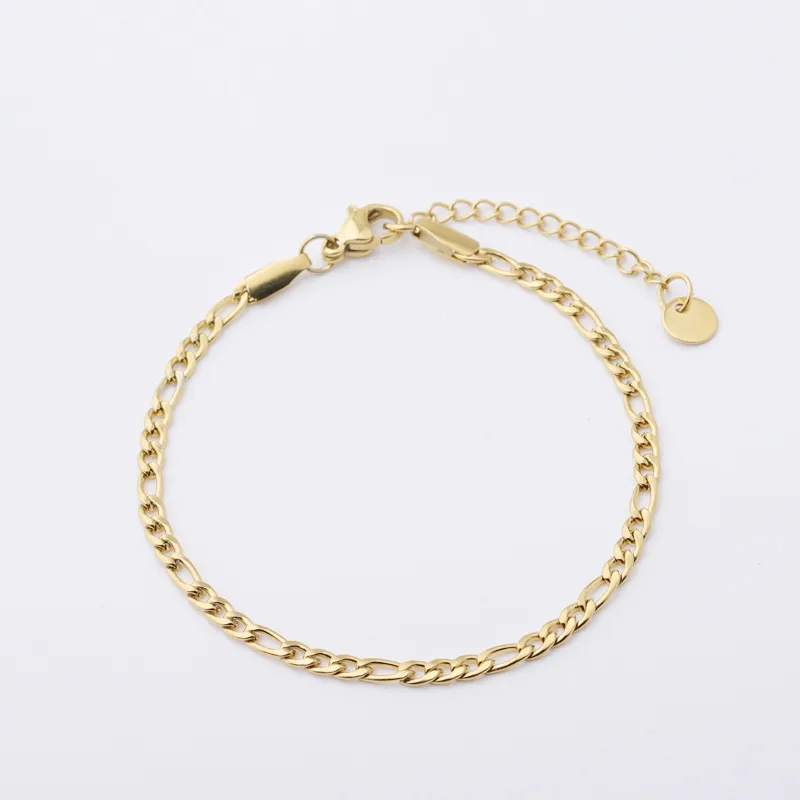 Wholesale PVD Coated 18K Gold Real Gold Plated Solid Color Stainless Steel Streetwear Waterproof Non Tarnish Stainless Steel Bracelets