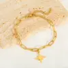 IG Style Basic Geometric Sun Moon 304 Stainless Steel 18K Gold Plated Paperclip Chain Bracelets In Bulk