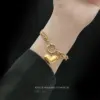 Wholesale PVD Coated Real Gold Plated 18K Gold Heart 304 Stainless Steel Fashion Waterproof Non Tarnish 304 Stainless Steel Bracelets