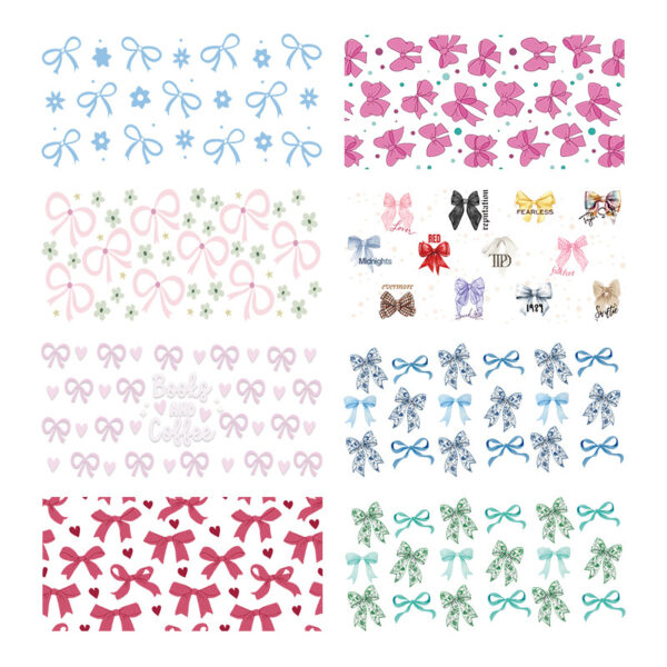 Wholesale Colorful Bow 16oz Cup UV DTF Wrap