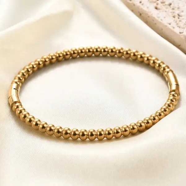 Wholesale Classic Style Solid Color Stainless Steel Plating Gold Plated Bangle