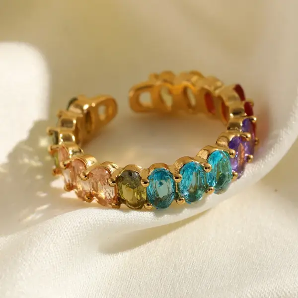 Wholesale Ion Plating (IP) Colorful 304 Stainless Steel Luxurious Shiny Waterproof Non Tarnish Rings