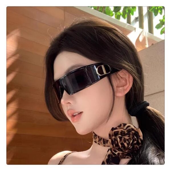 Wholesale Futuristic hairband sunglasses women's high-end goggles photo concave shape CD sunglasses UV protection M1U