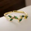 Wholesale Simple Style Geometric Color Block Copper 18k Gold Plated Zircon Open Rings In Bulk