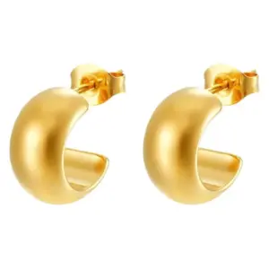 Arc Semi-Circle Earrings / Gold