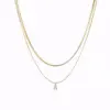 Wholesale Water Plating Vacuum Plating 18K Gold Plated Letter Titanium Steel Brass Fashion 304 Stainless Steel Layered Necklaces