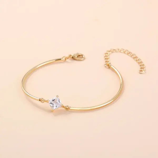 Wholesale Fashion Geometric Copper Zircon Bracelets In Bulk