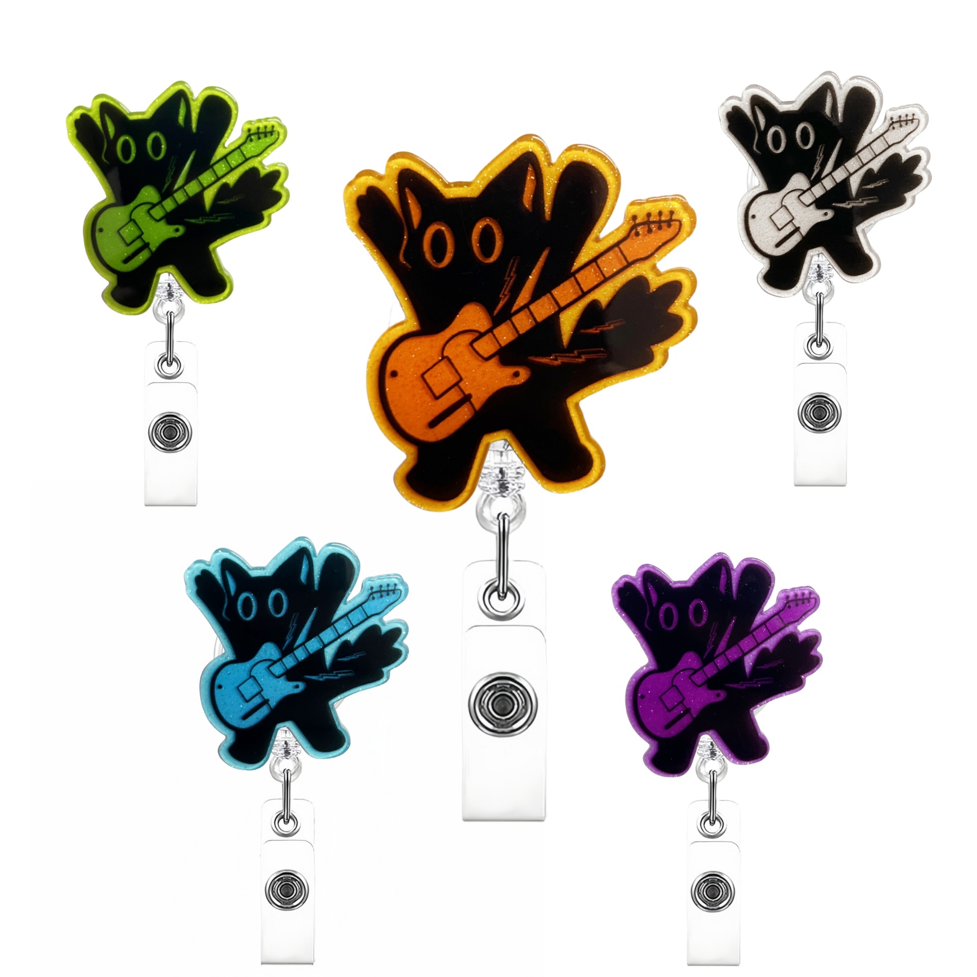 Wholesale Rock bear easy pull buckle new loose wder cartoon animal acrylic retractable certificate badge clip cross-border source