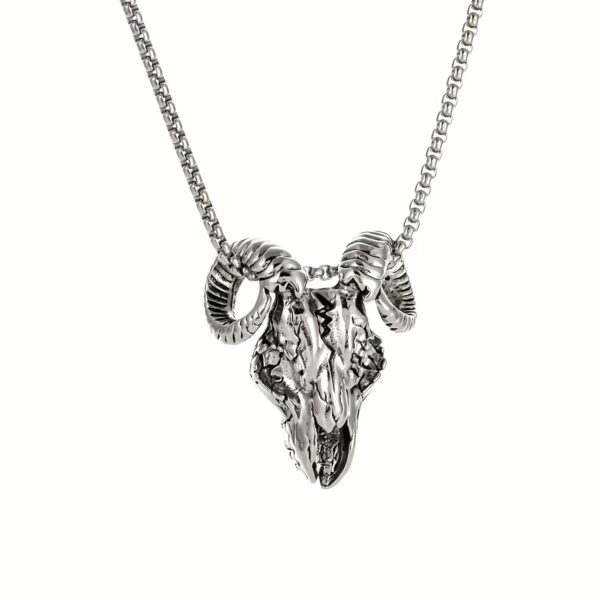 oly-955a835f183e5ac4768bf4f61ccf76c0 Wholesale Fashion European and American Retro Diablo Skull Necklace Crow Sheep Gothic Hip Hop Punk Rock Sweatshirt Chain
