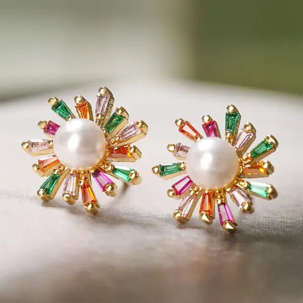 Wholesale 1 Pair Fashion Heart Shape Bird Inlay Copper Zircon 18k Gold Plated Ear Studs