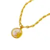Wholesale Jewelry Simple Style Commute Star Moon 304 Stainless Steel Shell 18K Gold Plated Enamel Stainless Steel Necklaces