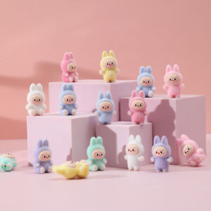 Wholesale Mini Flocked Cartoon Doll Bag Pendant Trendy Cute Ornament Keychain DIY Jewelry Accessories